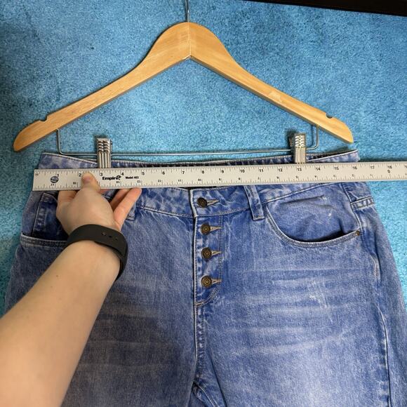 Vintage Guess Jeans Women’s 29 – TomBoy– Blue Distressed Denim Y2K Fits 32x26 - Picture 3 of 16